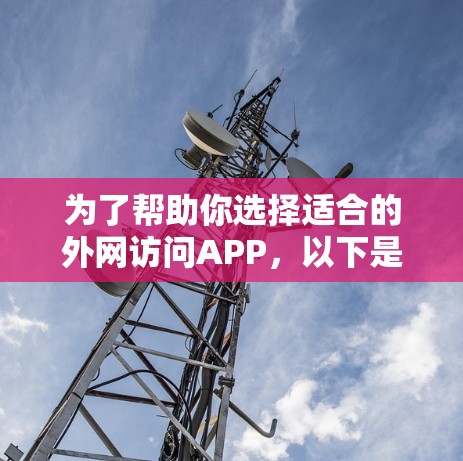 为了帮助你选择适合的外网访问APP,以下是一些关键点和步骤,供你参考 为了帮助你选择适合的外网访问APP,以下是一些关键点和步骤,供你参考