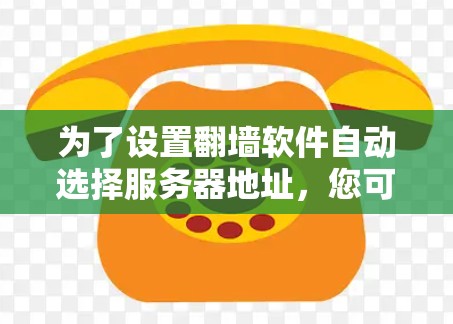 为了设置翻墙软件自动选择服务器地址，您可以按照以下步骤进行